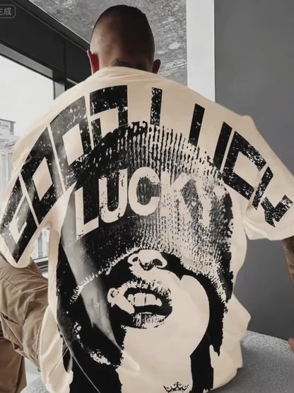 GOOD LUCK Tee – Cream Graphic