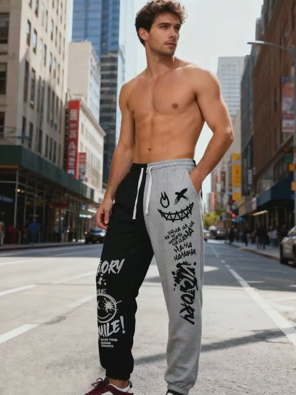 New Trendy Men's Color Block Long Pants – Stylish, Breathable & Comfortable Hip-Hop Rock Streetwear Trousers