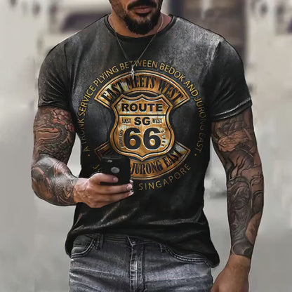Retro Route 66 Tee – Embrace the Spirit of the Open Road