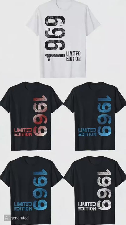 Limited Edition 1969 56th Birthday Born 1969 T-Shirt Print Original Design Gifts T Shirts Y2k Mens Clothing Camisas Streetwear