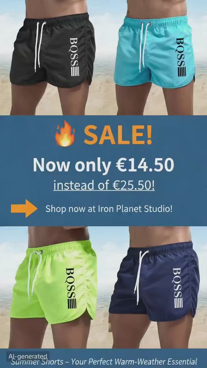 Summer Shorts Men Fast Drying Swim Shorts Breathable Net Fast Drying Surf Beach Pants Men's Fitness Pants Elastic Waist Shorts