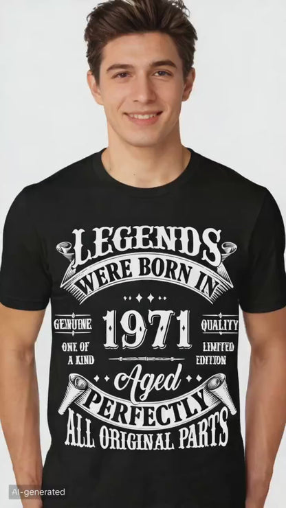 54th Birthday Tee 54 Years Old Vintage Legends Born in 1971 T-Shirt Print Original Design Gifts T Shirts Streetwear Camisas