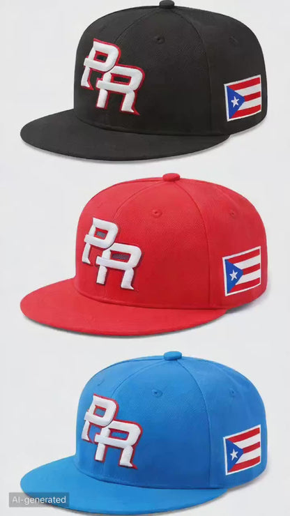 2025 Fashion and Creative New Flat Edge Hat PR Puerto Rico Side Flag Hip Hop Hat Outdoor Leisure Daily Sunshade Hat Baseball Hat