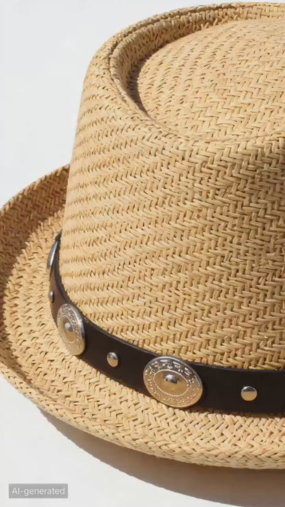 Classic Pork Pie Straw Hat – Timeless Style Meets Summer Comfort