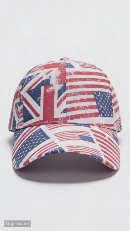 European and American Cross-Border Hats, Uk and Us Outdoor Sun Protection Hats, British Style Union Jack Flag and Stars and Stripes Baseball Caps