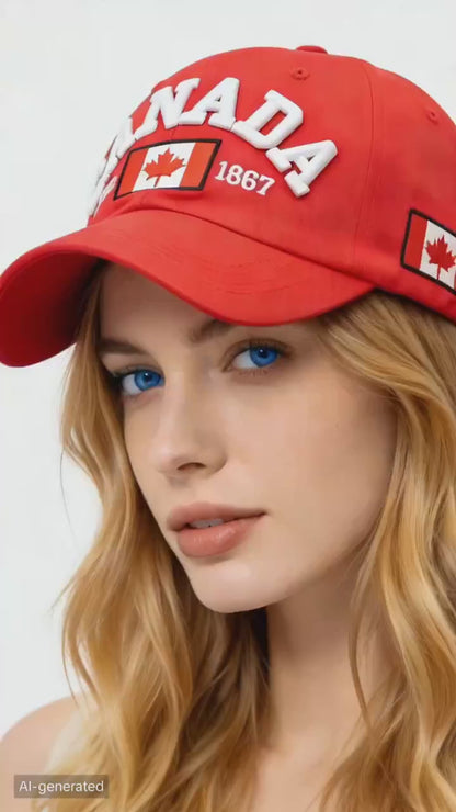 Nieuwe lente/zomer baseballpet met esdoornblad, CANAD unisex baseballpet voor koppels, City Outdoor zonneklep
